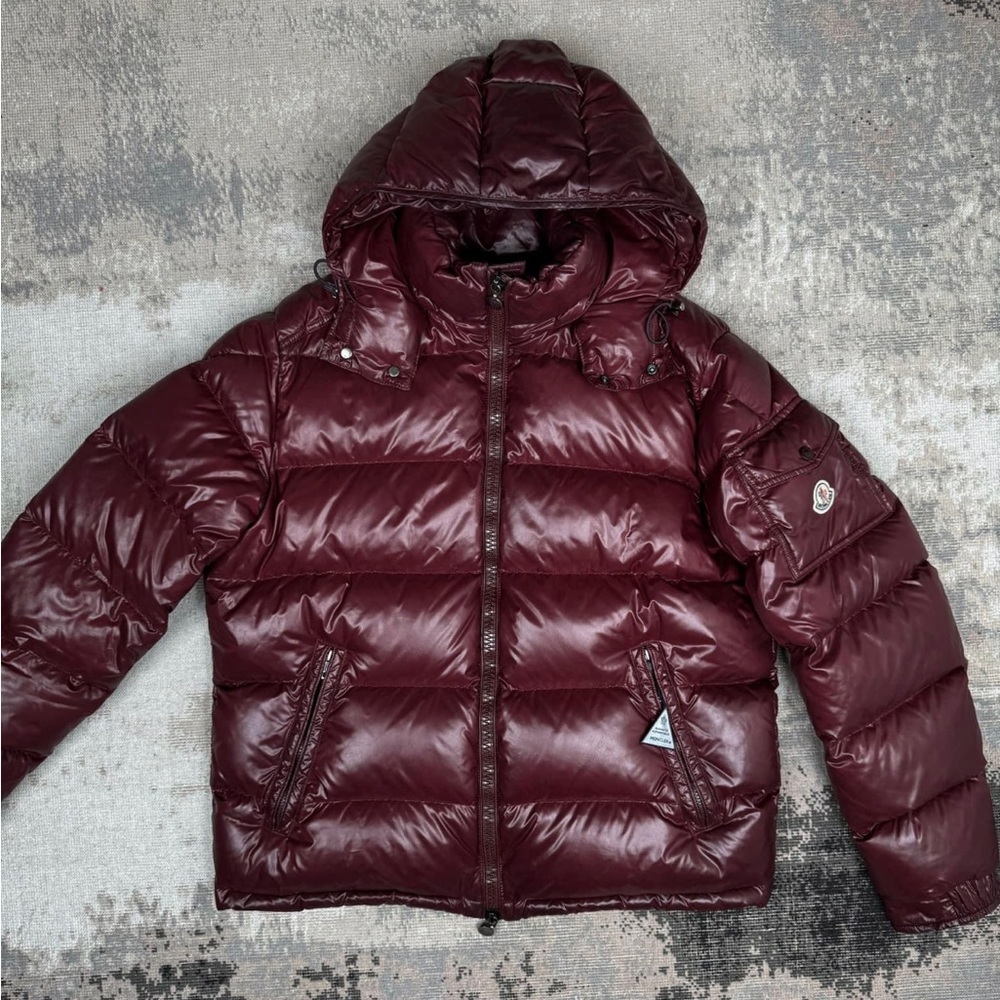 Moncler Maya Puffer Jacket Burgundy size 5